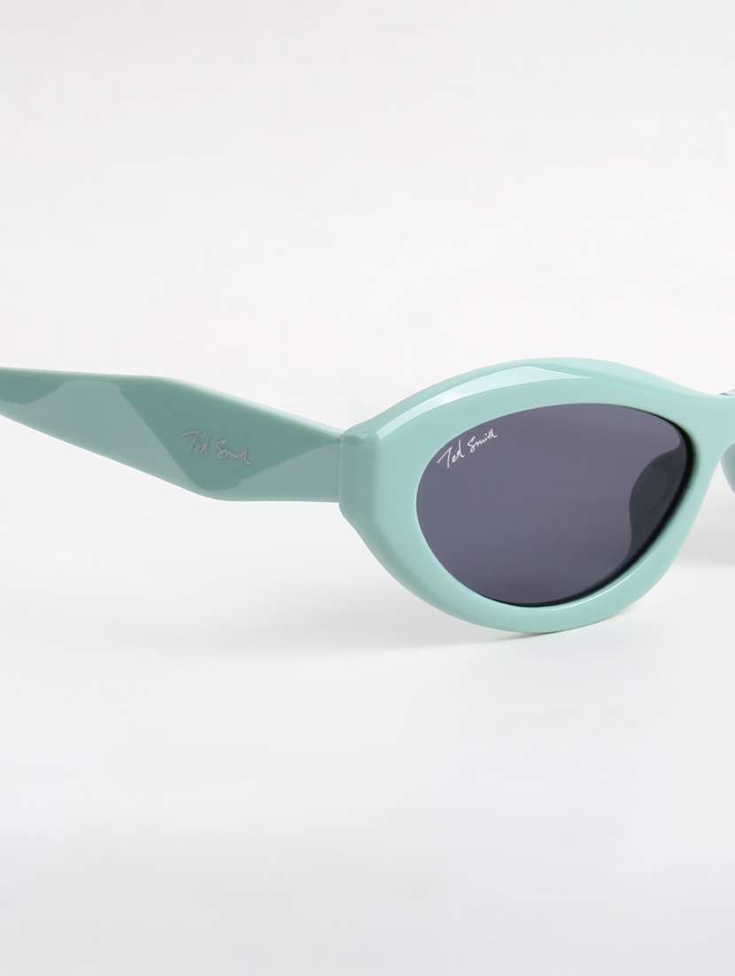 ted smith unisex cat eye aqua green black sunglasses with uv protected lenses - 22146601 -  Standard Image - 5