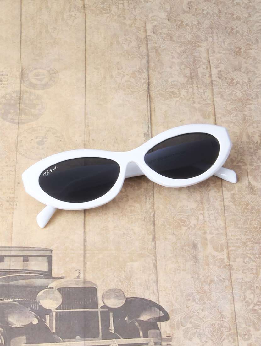 ted smith unisex cat eye white black sunglasses with uv protected lenses - 22146602 -  Zoom Image - 0