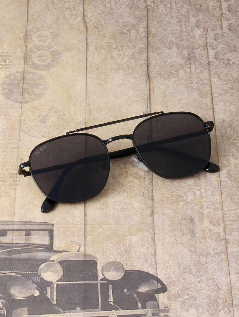 ted smith unisex aviator black sunglasses with uv protected lenses - 22146603 -  Zoom Image - 0