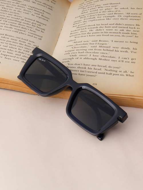 ted smith unisex rectangle blue black sunglasses with uv protected lenses - 22146604 -  Standard Image - 0