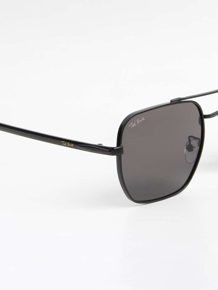 ted smith unisex aviator square black sunglasses with uv protected lenses - 22146608 -  Standard Image - 5