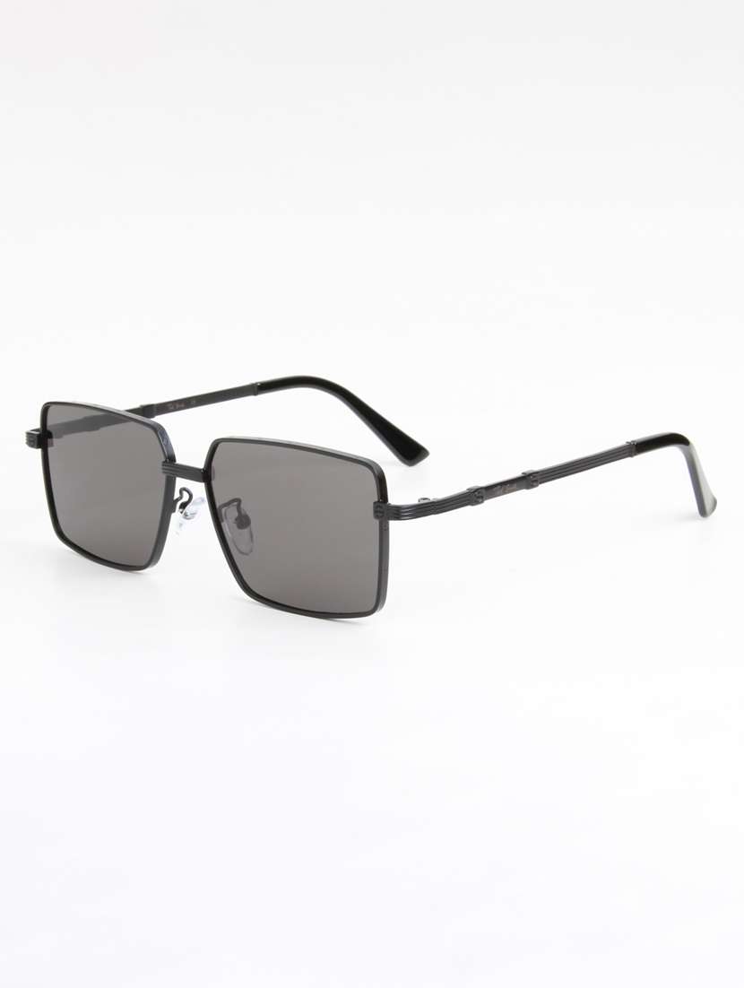 ted smith unisex square black sunglasses with uv protected lenses - 22146610 -  Standard Image - 3