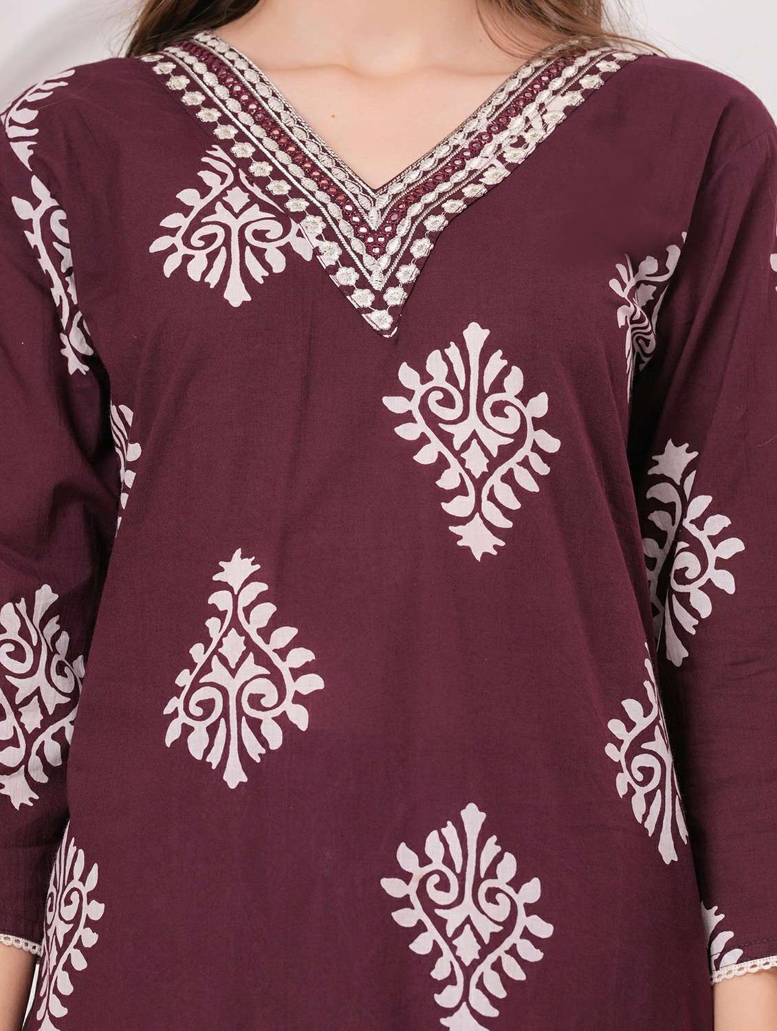 women printed three quarter sleeve kurta pant with dupatta set - 22146658 - Standard Image - 5