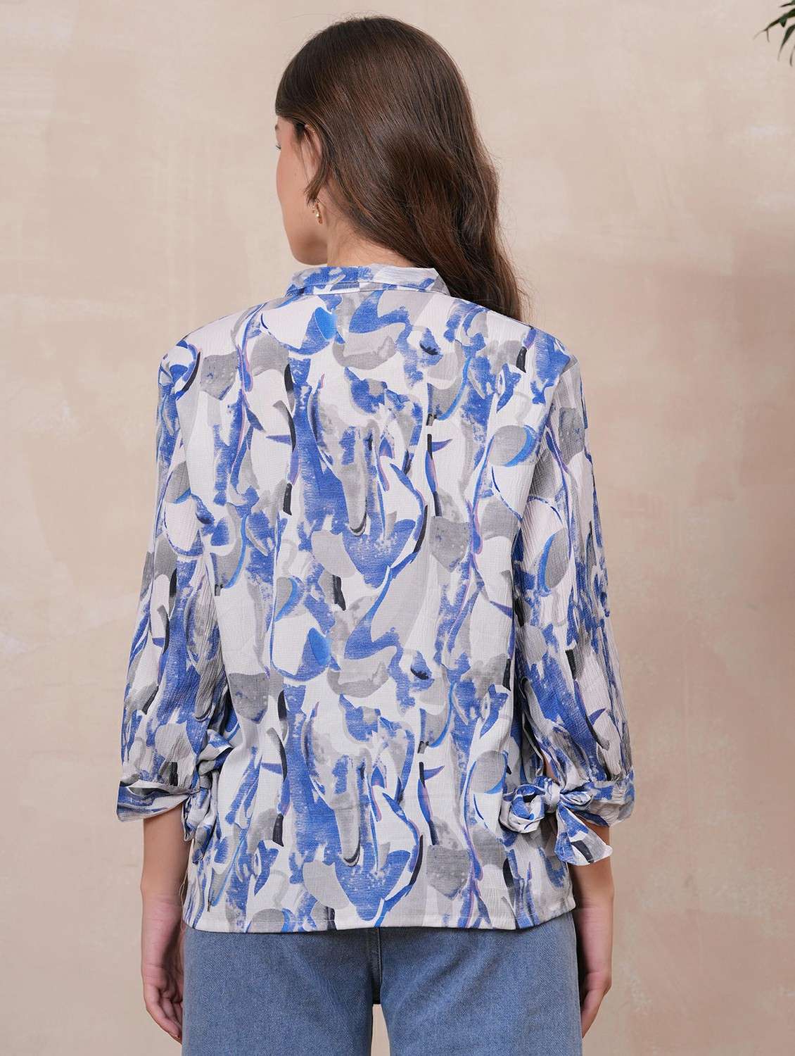 women printed three quarter sleeve regular shirt - 22146691 - Standard Image - 3