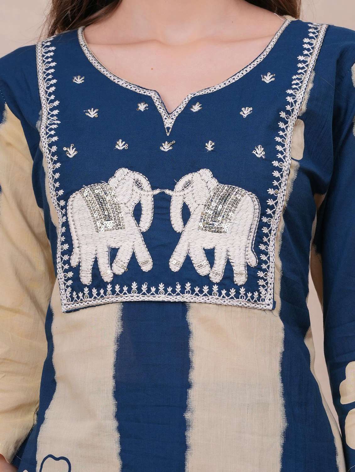 women printed three quarter sleeve kurta pant with dupatta set - 22146741 - Standard Image - 5