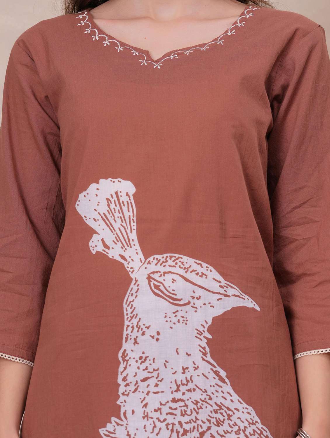 women printed three quarter sleeve kurta pant with dupatta set - 22146745 -  Standard Image - 5