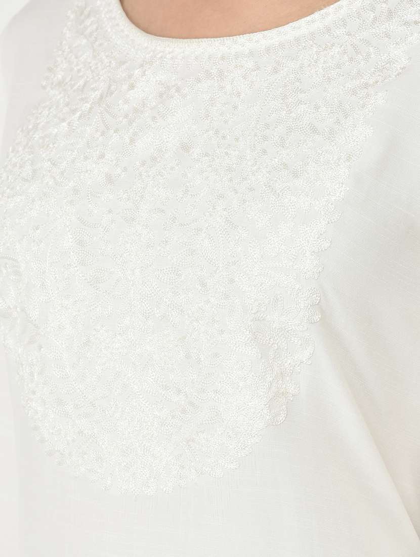 women embroidered three quarter sleeve a-line kurta - 22146783 -  Standard Image - 5