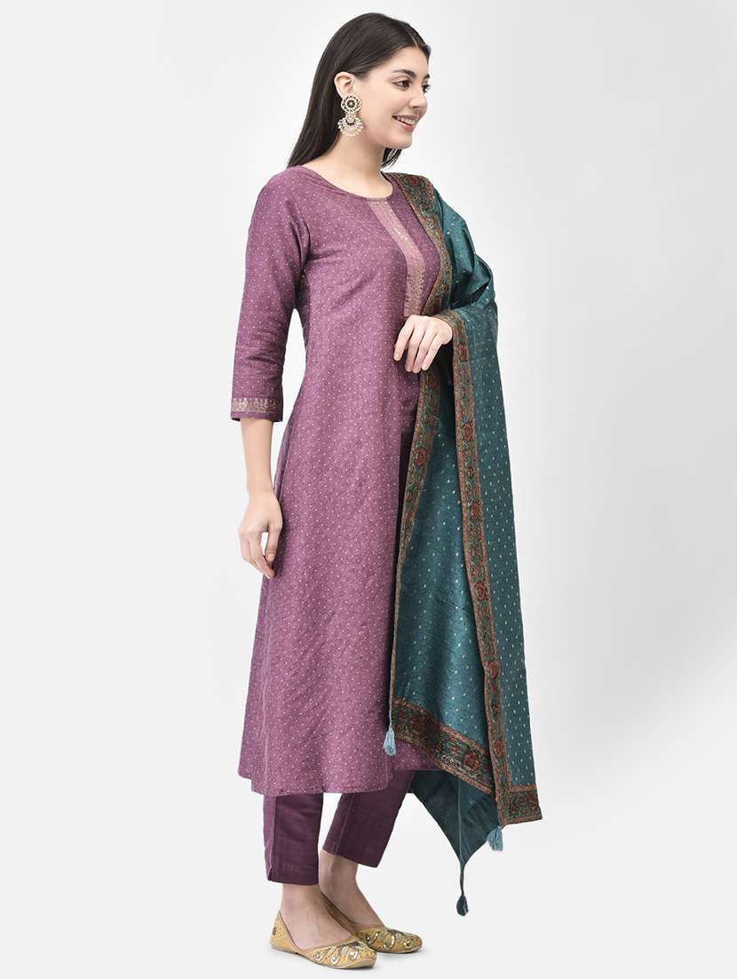 women printed three quarter sleeve a-line kurta - 22146793 -  Standard Image - 3