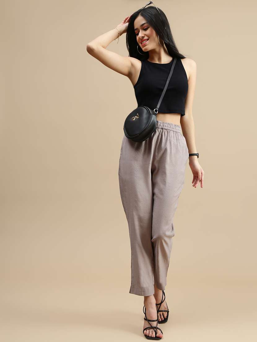 women solid sleeveless crop top - 22146883 -  Standard Image - 3