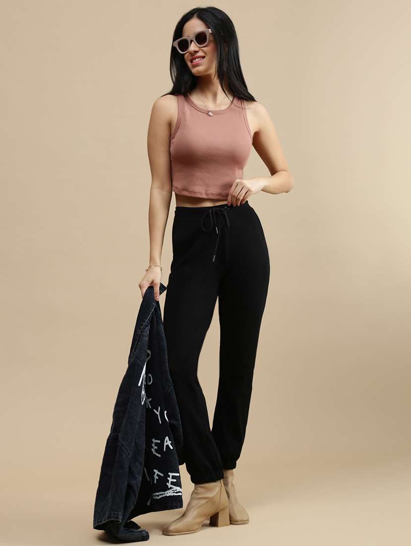 women solid sleeveless crop top - 22146902 -  Standard Image - 3