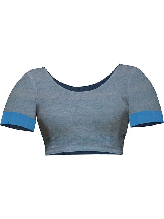 women solid with work embroidered saree with blouse - 22146912 -  Standard Image - 3