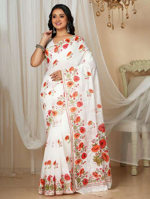 women floral printed saree with blouse - 22146913 -  Standard Image - 0