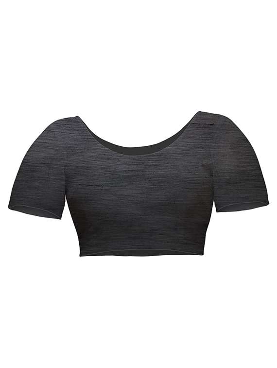 women solid with work embroidered saree with blouse - 22146914 -  Standard Image - 3