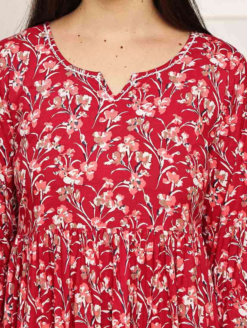 women printed three quarter sleeve dress - 22146920 -  Standard Image - 3