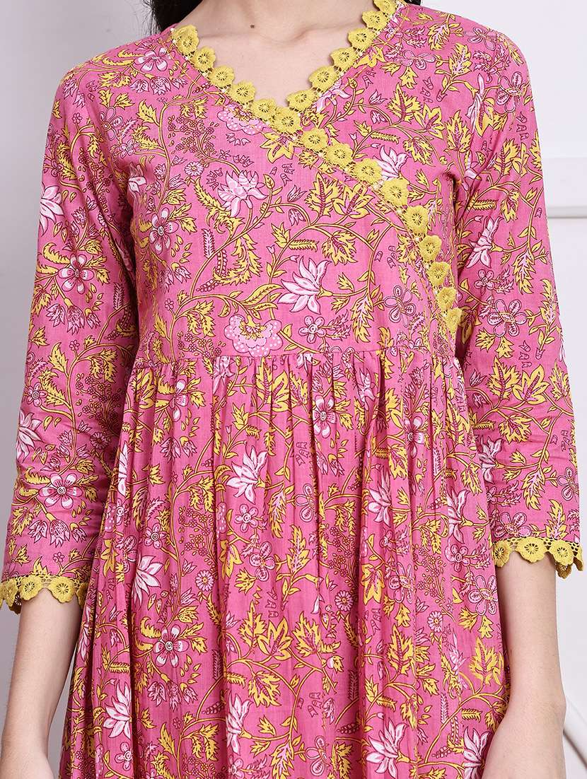 women printed three quarter sleeve dress - 22146940 -  Standard Image - 3