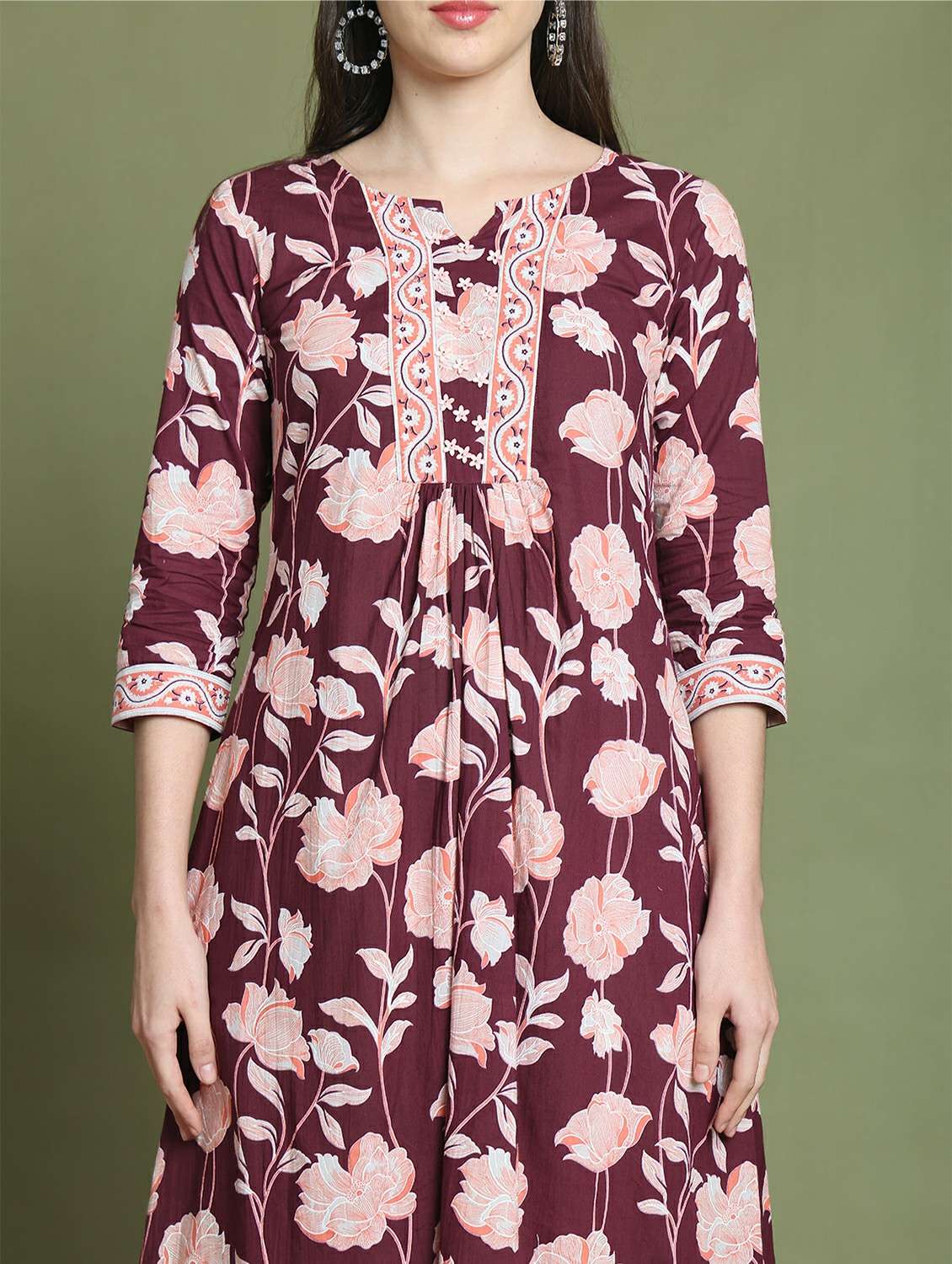 women printed three quarter sleeve dress - 22146948 -  Standard Image - 3