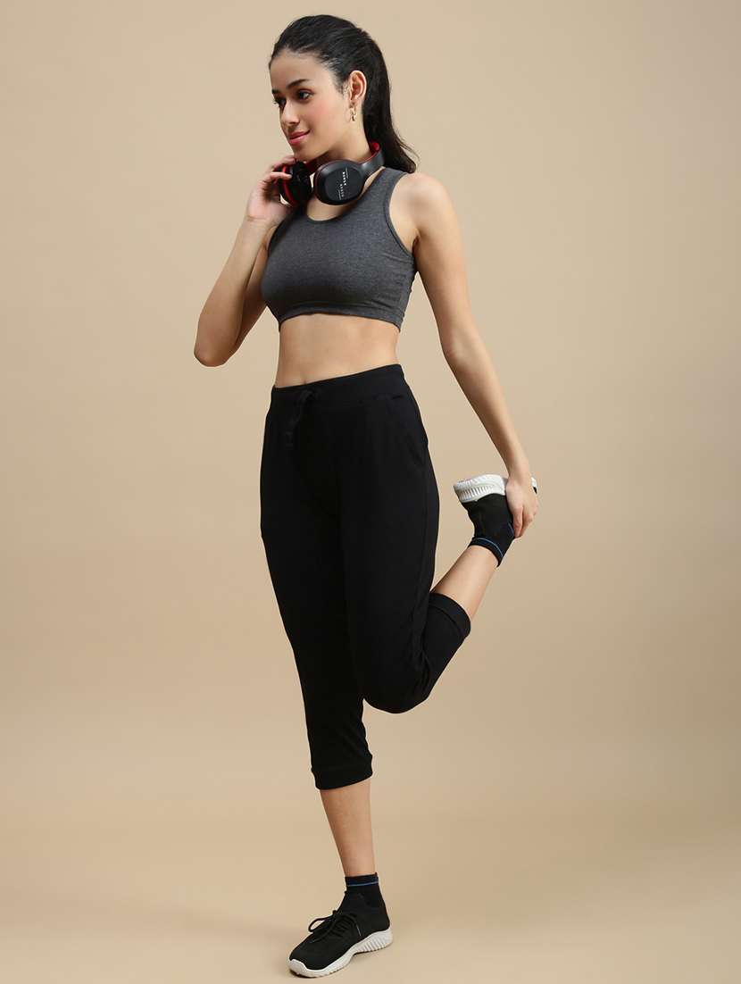 women solid high rise yoga pant - 22146959 -  Standard Image - 3