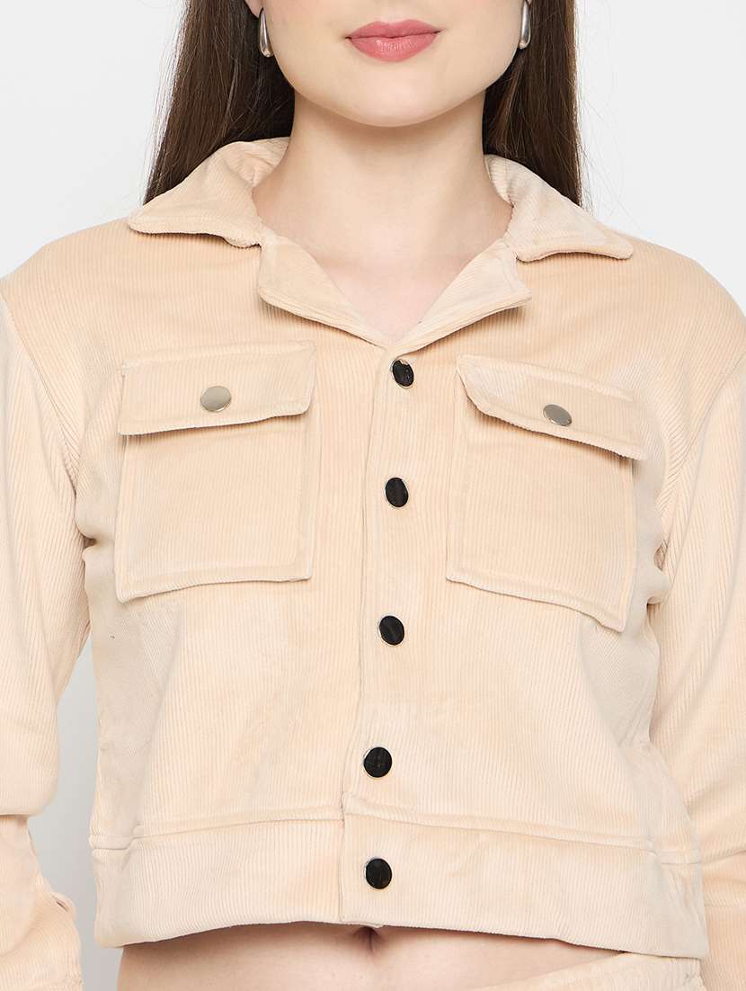 women solid long sleeve winter wear co-ord set - 22146964 -  Standard Image - 5