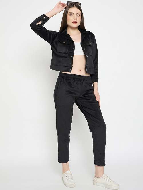 women solid long sleeve winter wear co-ord set - 22146965 -  Standard Image - 0