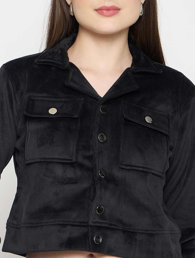 women solid long sleeve winter wear co-ord set - 22146965 -  Standard Image - 5