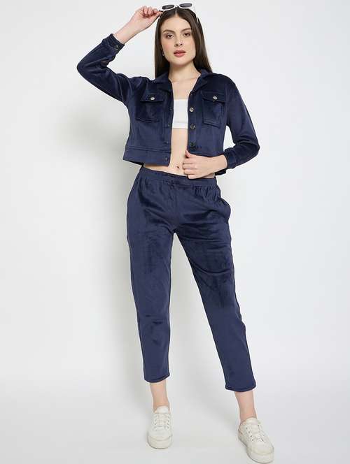 women solid long sleeve winter wear co-ord set - 22146966 -  Standard Image - 0