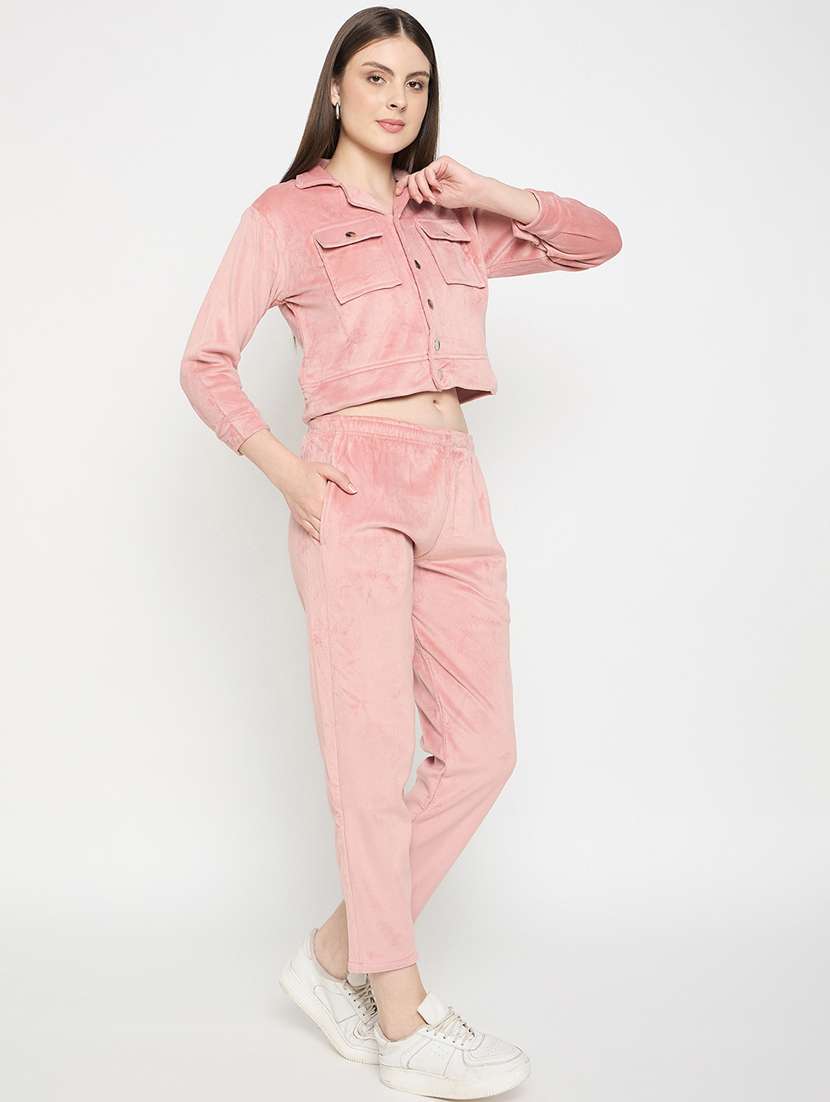 women solid long sleeve winter wear co-ord set - 22146968 -  Standard Image - 3