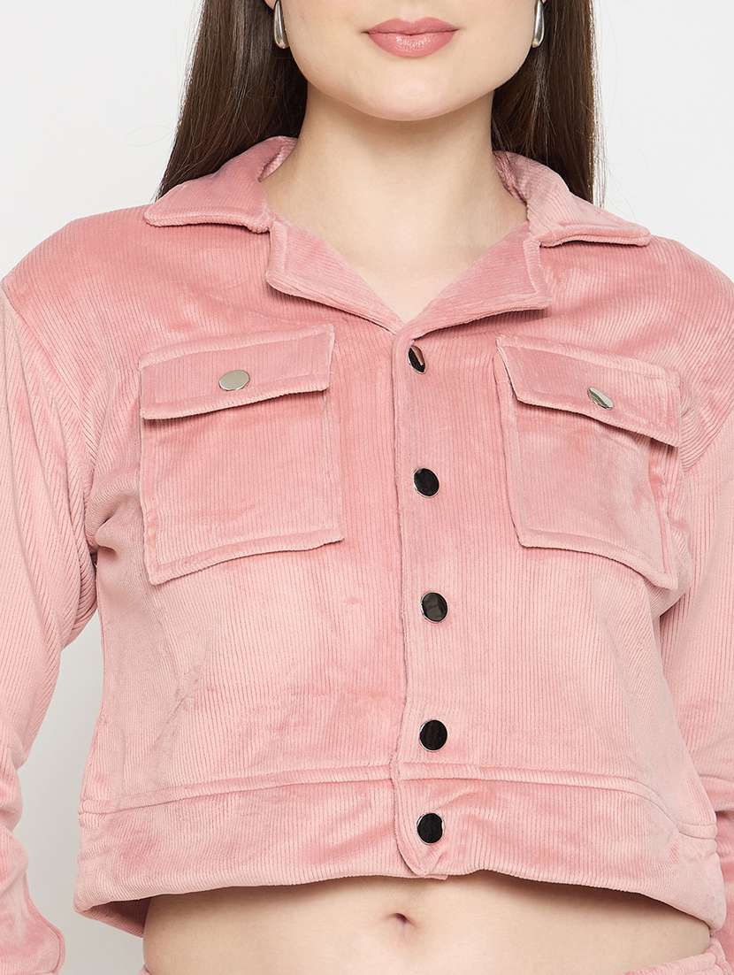 women solid long sleeve winter wear co-ord set - 22146968 -  Standard Image - 5