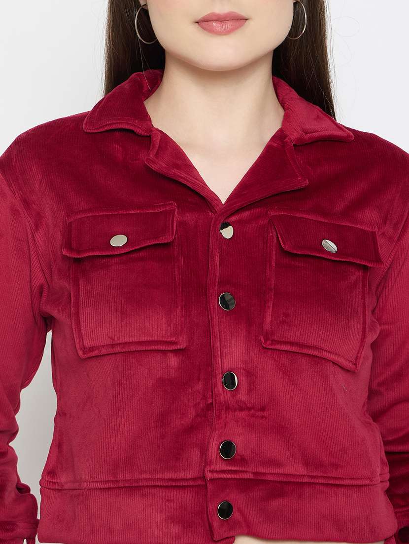 women solid long sleeve winter wear co-ord set - 22146969 -  Standard Image - 5