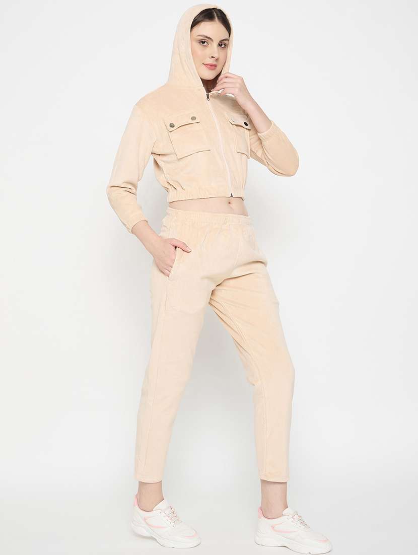 women solid long sleeve winter wear co-ord set - 22146970 -  Standard Image - 3