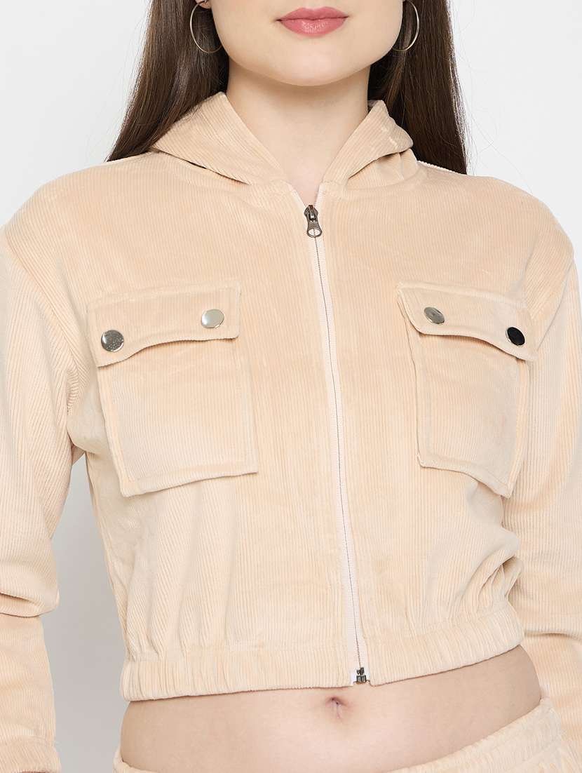 women solid long sleeve winter wear co-ord set - 22146970 -  Standard Image - 5