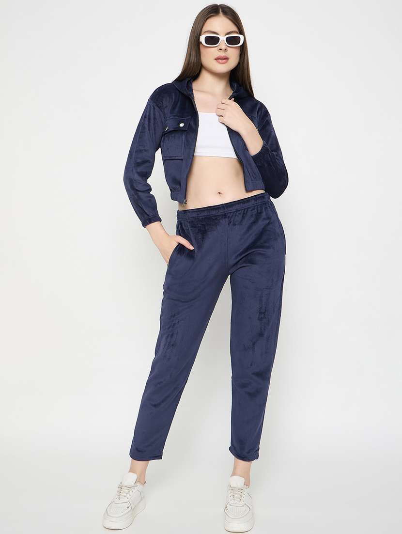 women solid long sleeve winter wear co-ord set - 22146972 -  Standard Image - 3