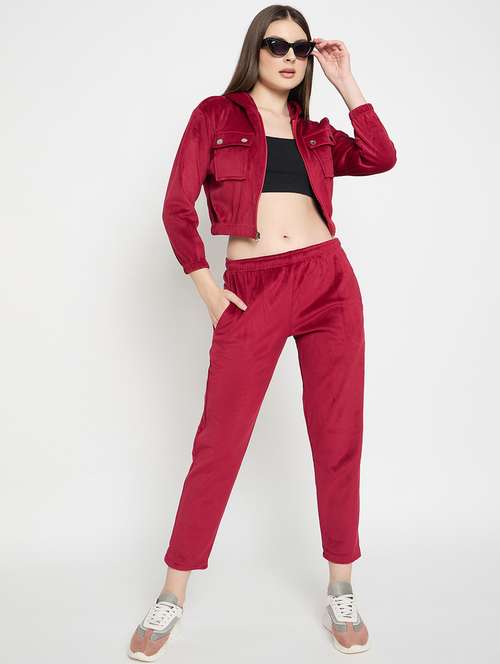 women solid long sleeve winter wear co-ord set - 22146975 -  Standard Image - 0