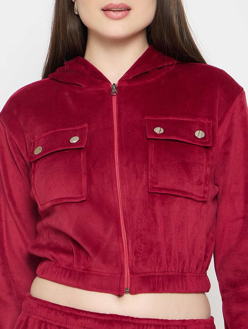 women solid long sleeve winter wear co-ord set - 22146975 -  Standard Image - 5