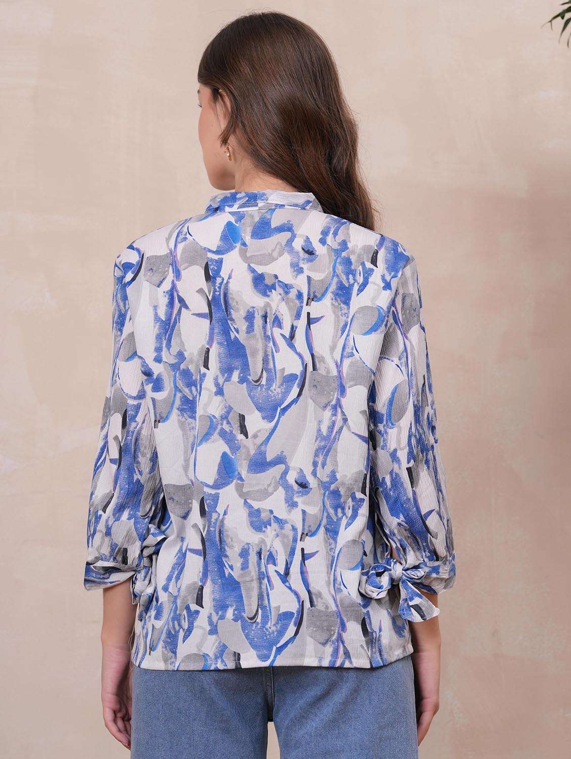 women printed three quarter sleeve regular shirt - 22147122 -  Standard Image - 3