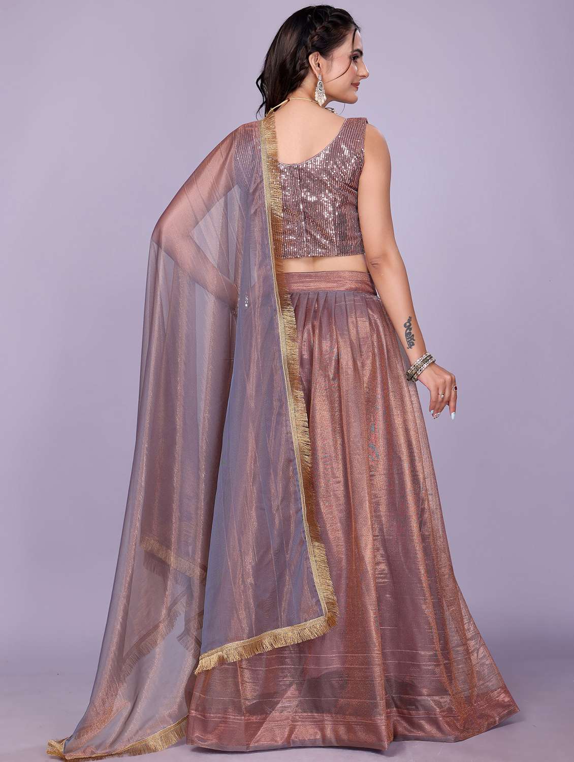 women solid flared semi-stitched lehenga - 22147133 -  Standard Image - 3