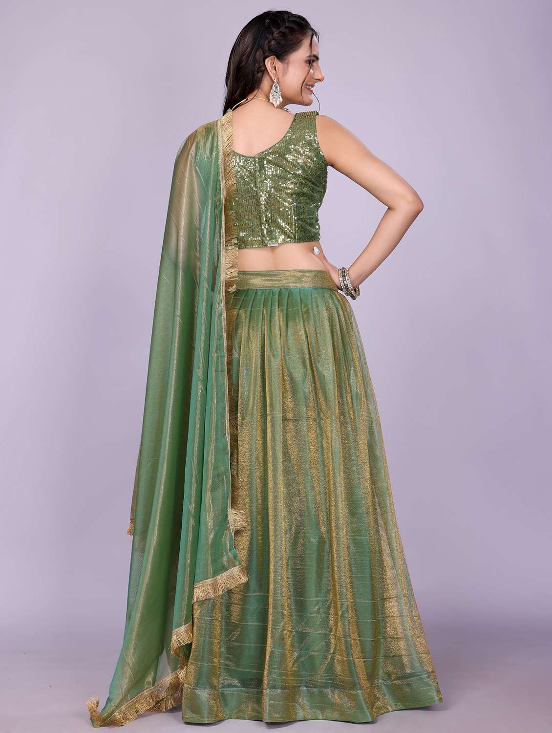 women solid flared semi-stitched lehenga - 22147135 -  Standard Image - 3