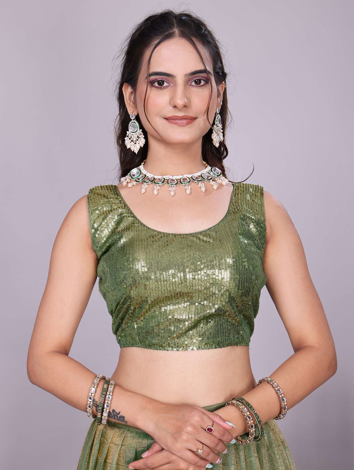 women solid flared semi-stitched lehenga - 22147135 -  Standard Image - 5