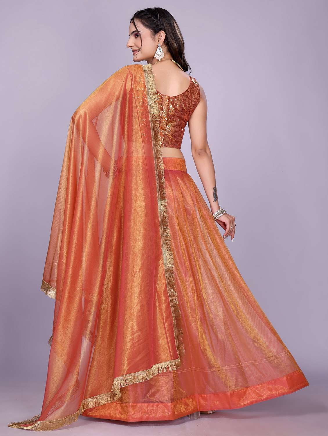 women solid flared semi-stitched lehenga - 22147136 -  Standard Image - 3