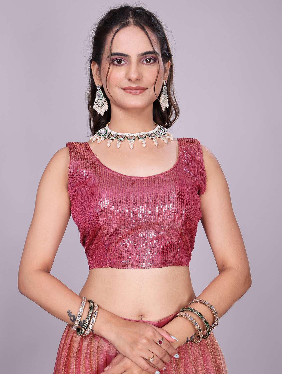 women solid flared semi-stitched lehenga - 22147137 -  Standard Image - 5