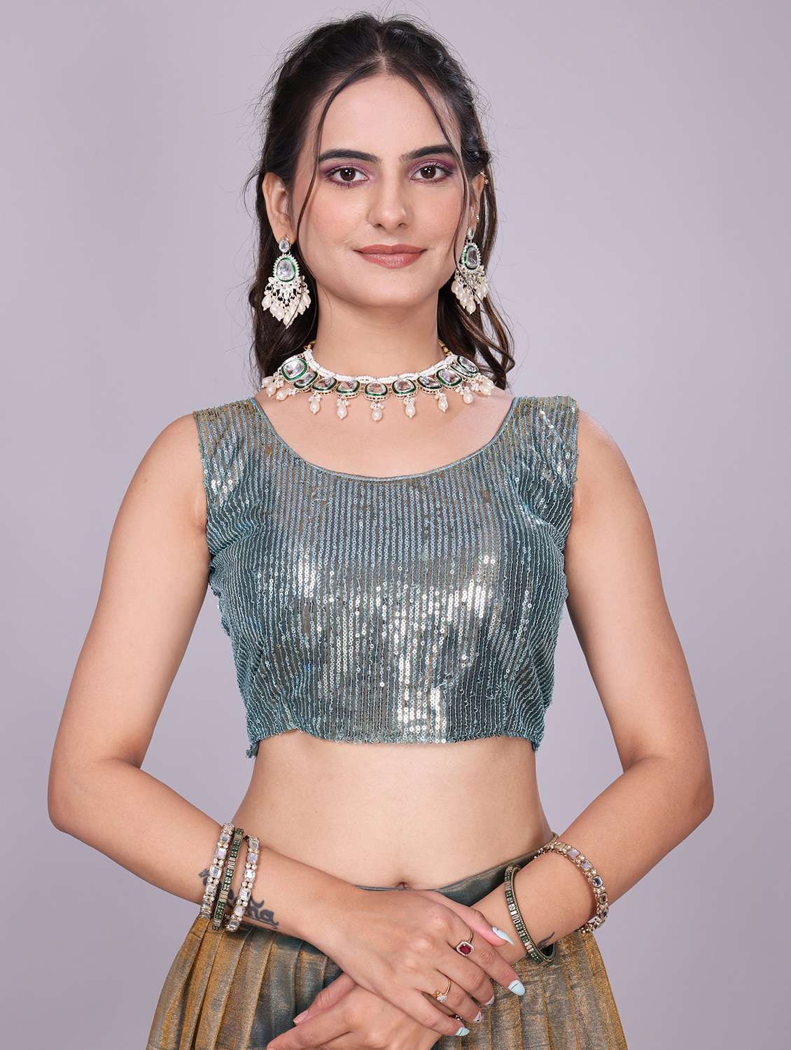 women solid flared semi-stitched lehenga - 22147138 -  Standard Image - 5