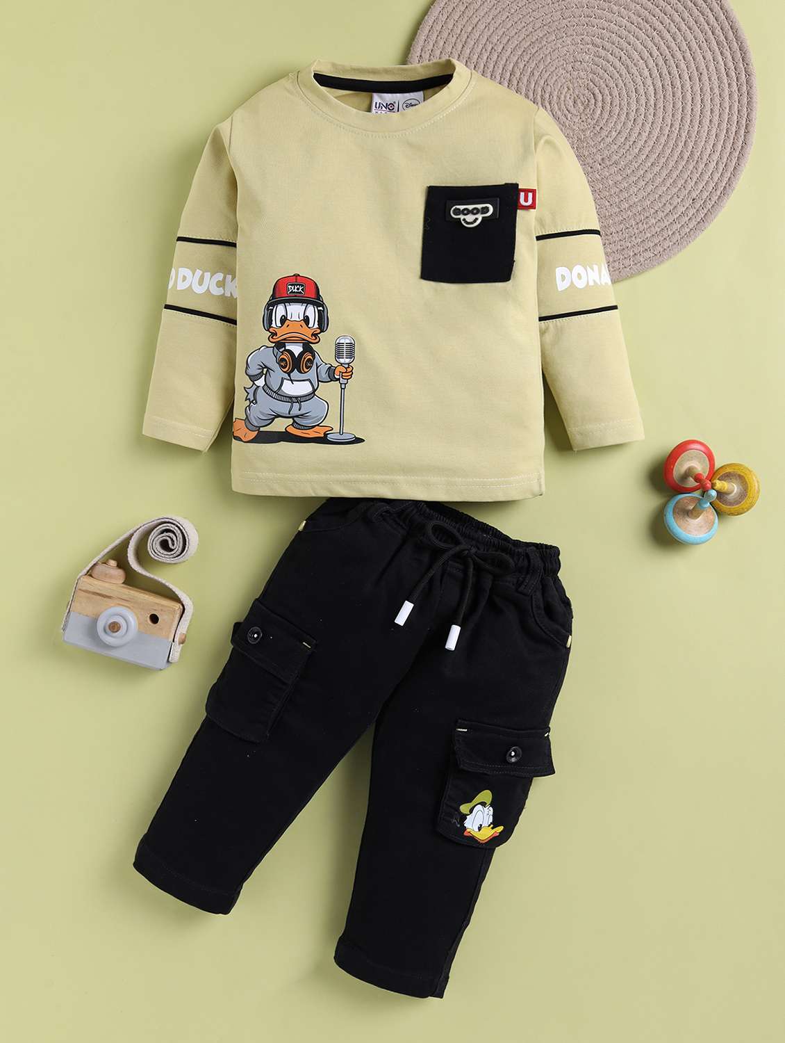 beige cotton full length sets coords set