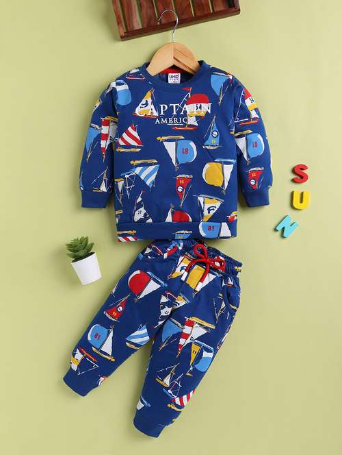 boys printed long sleeve co-ord set - 22147159 - Standard Image - 0