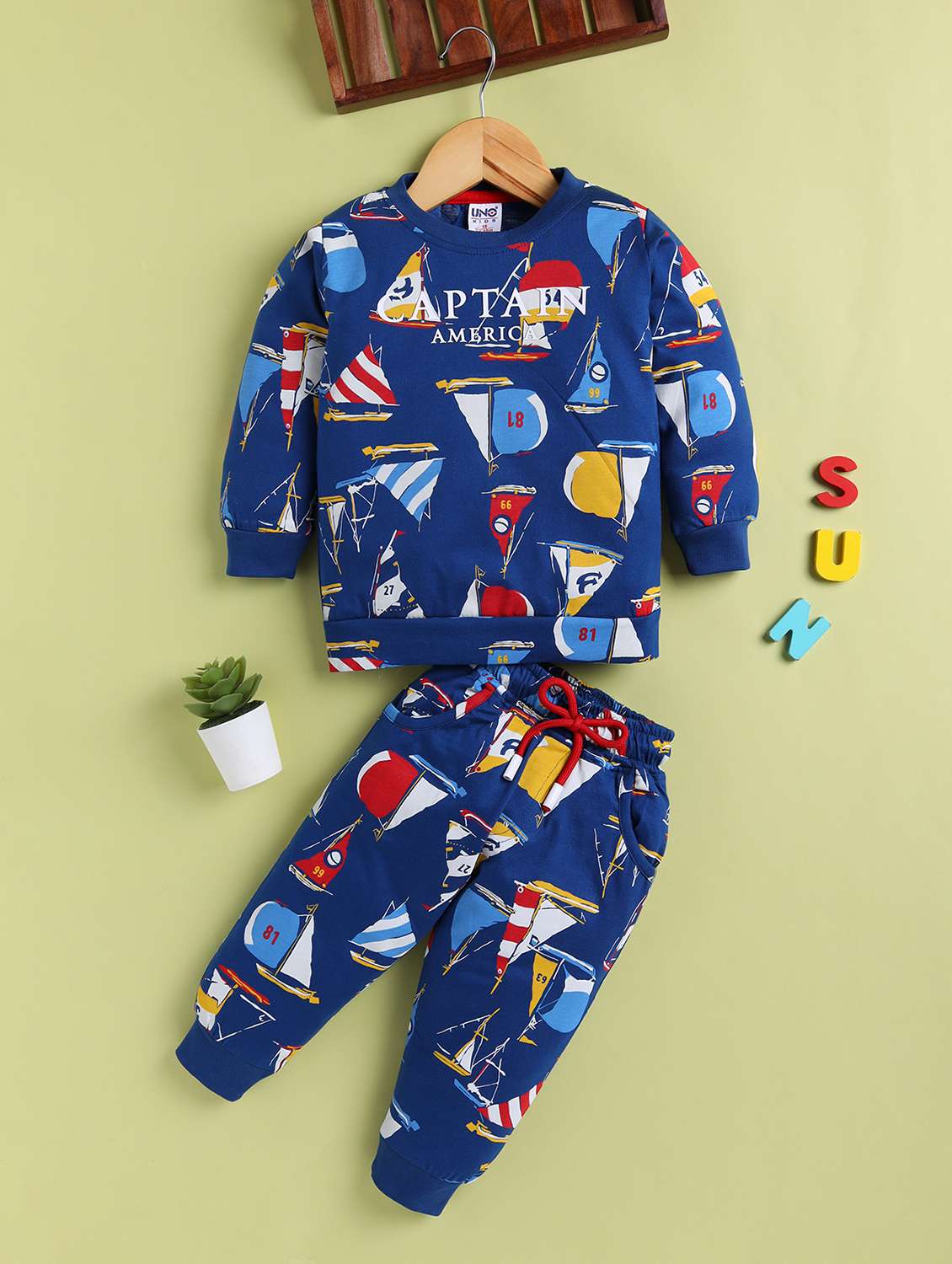 boys printed long sleeve co-ord set