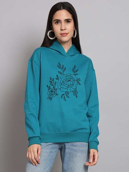 women printed long sleeve hooded sweatshirt - 22147192 -  Standard Image - 0