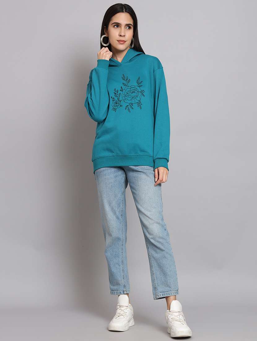 women printed long sleeve hooded sweatshirt - 22147192 -  Standard Image - 3