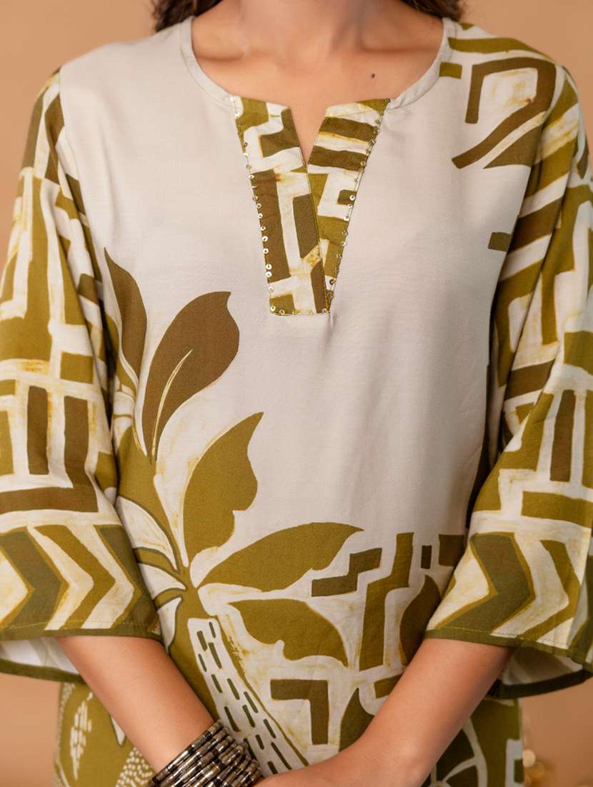 women three quarter sleeve regular fit ethnic co-ord set - 22147203 -  Standard Image - 5