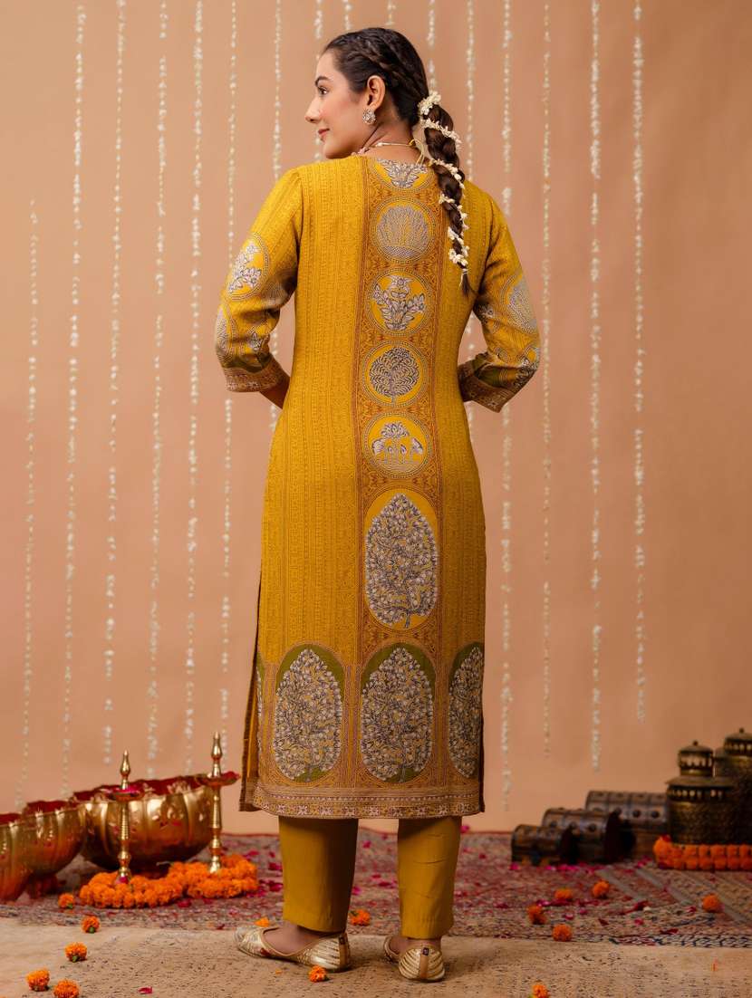 women printed three quarter sleeve kurta pant with dupatta set - 22147212 -  Standard Image - 3