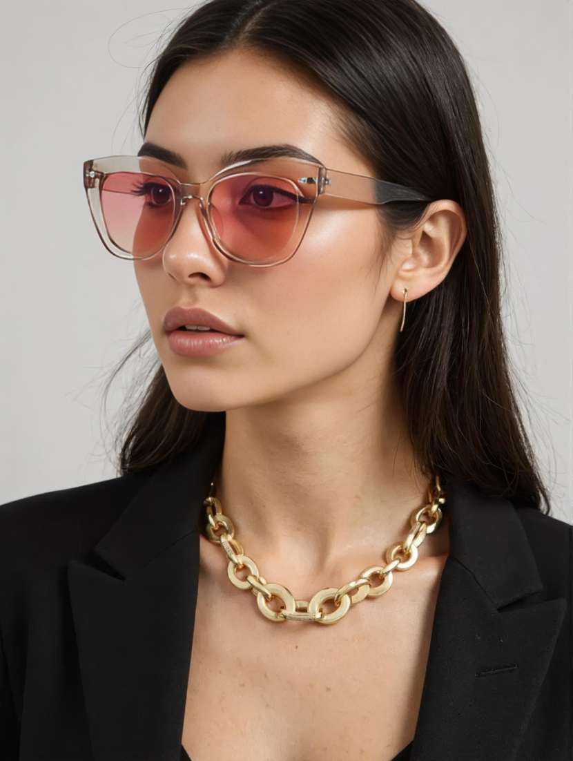 ted smith women brown premium italian acetate sunglasses with polarized lenses. - 22147225 -  Standard Image - 5