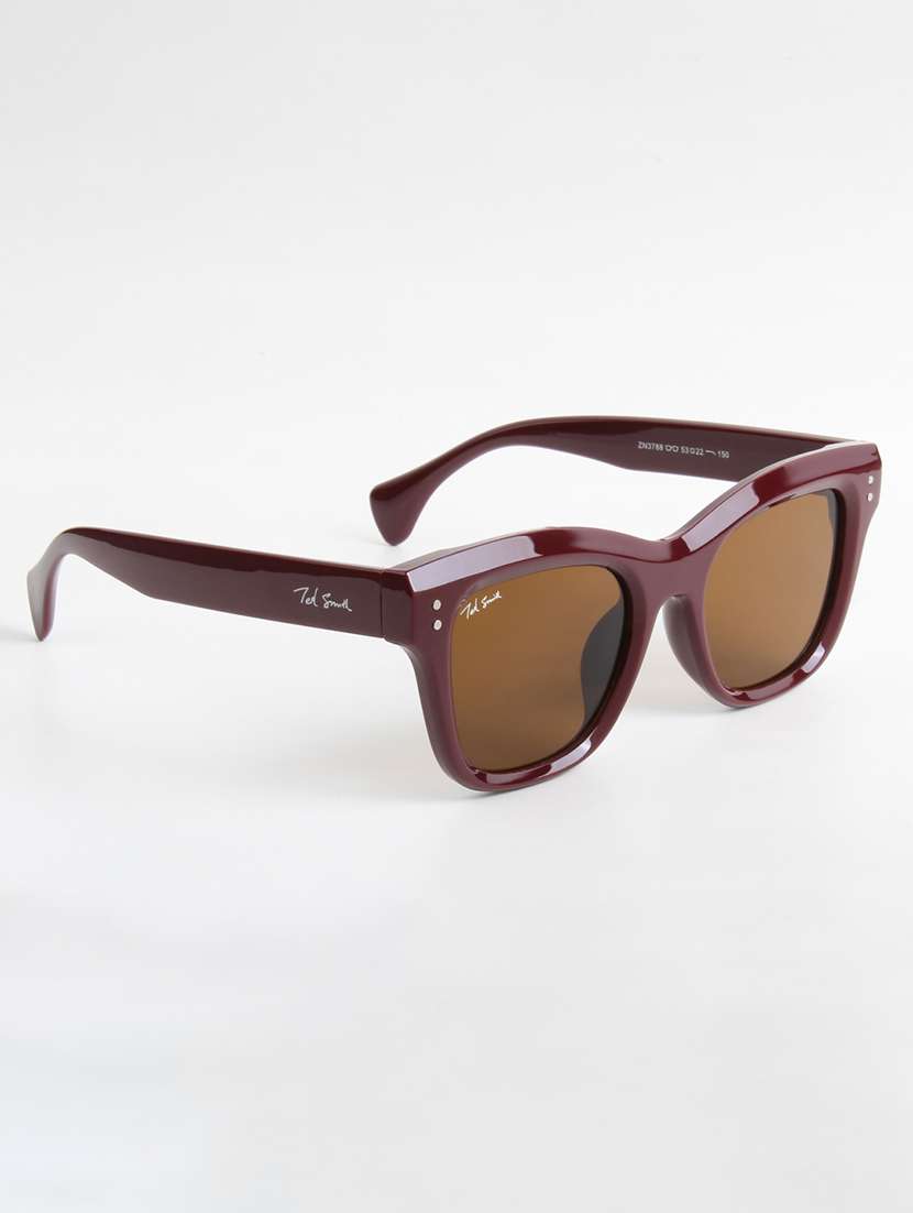 gold berg unisex black lens & red cateye sunglasses with uv protected lens - 22147226 -  Standard Image - 3