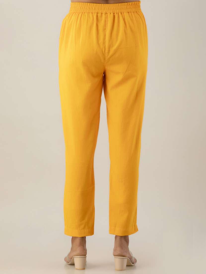 women solid mid rise cigarette pants  - 22147234 -  Standard Image - 3